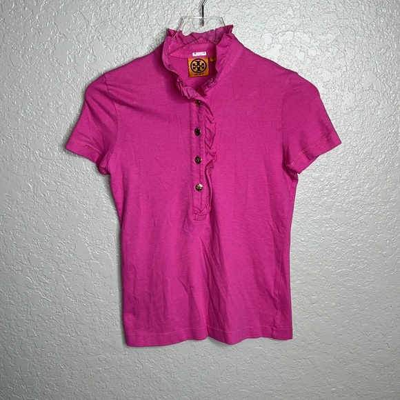 Tory Burch Pink Ruffled Top - Picture 2 of 5